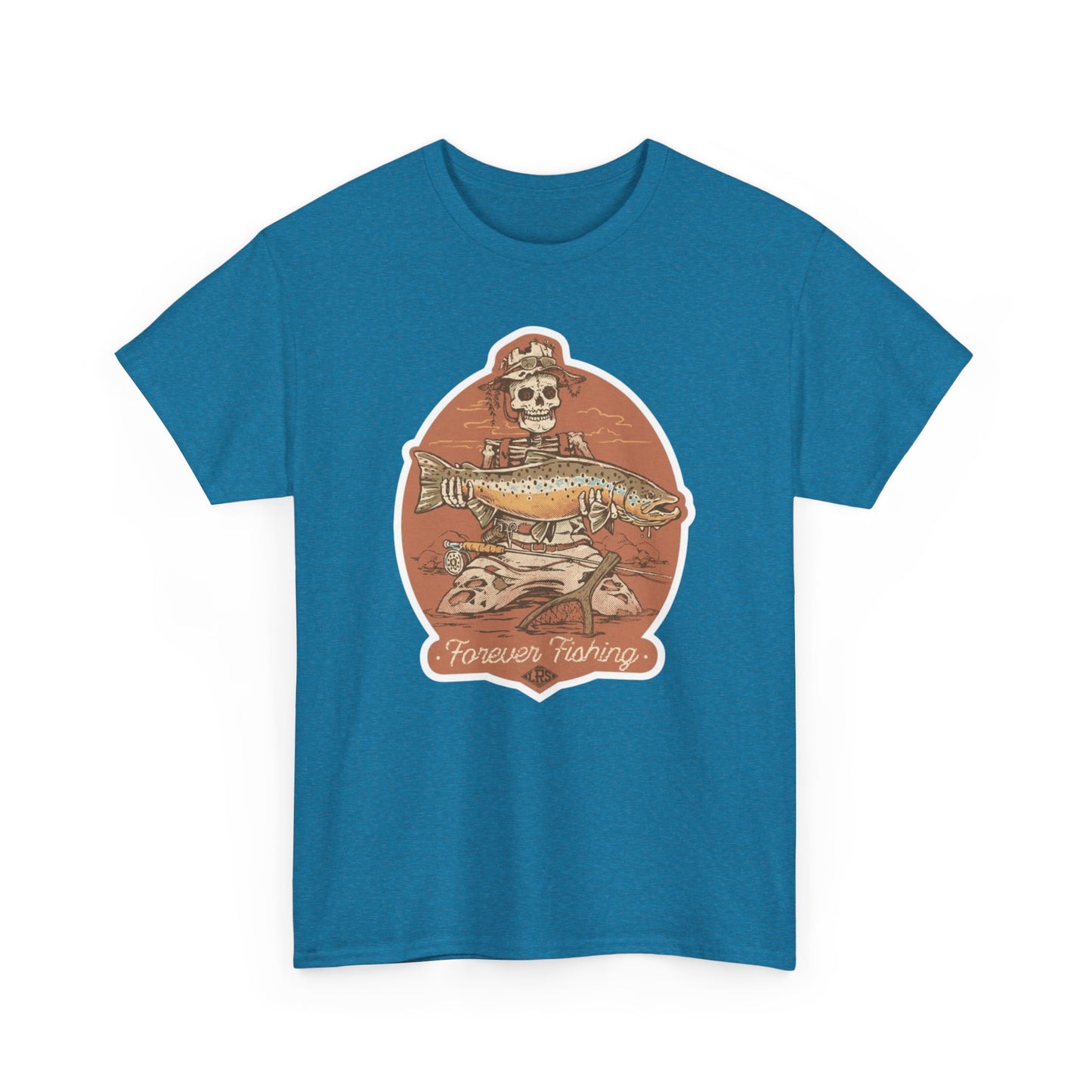 Skeleton forever fishing unisex heavy cotton t-shirt