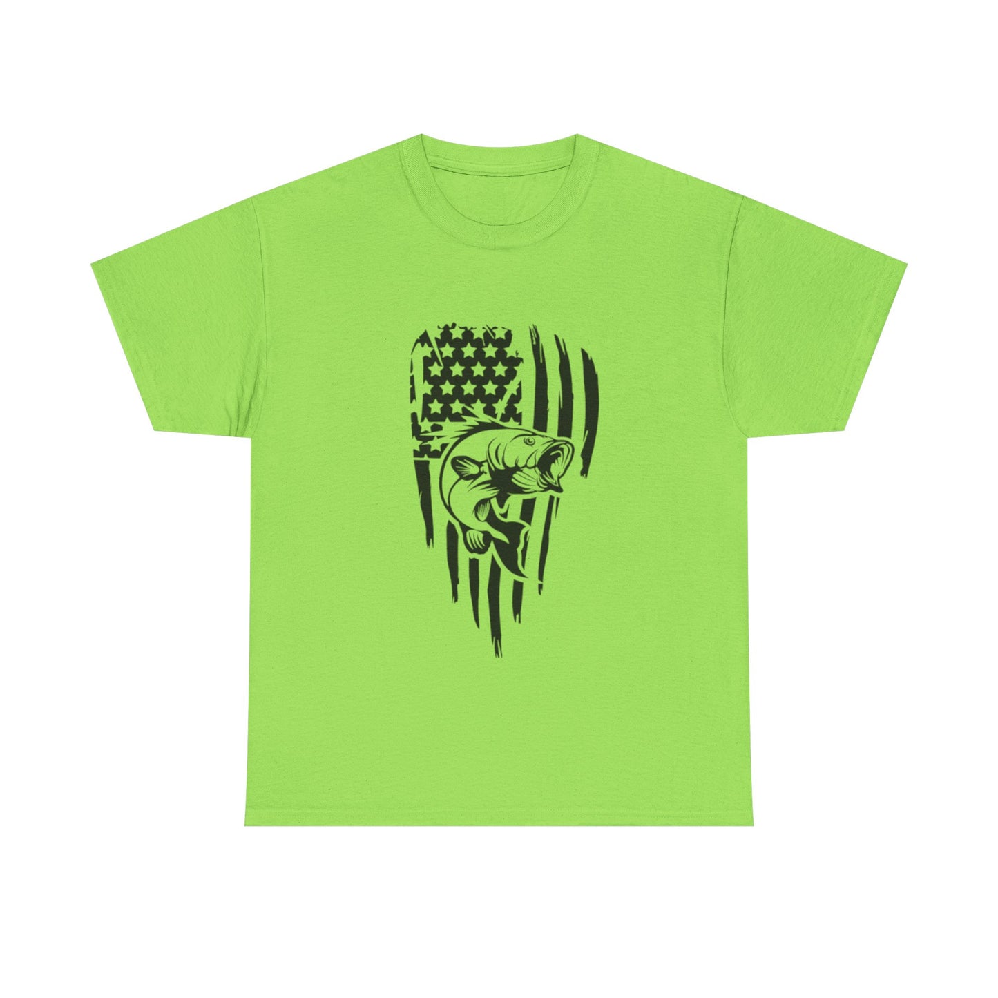 USA flag fishing unisex heavy cotton t-shirt