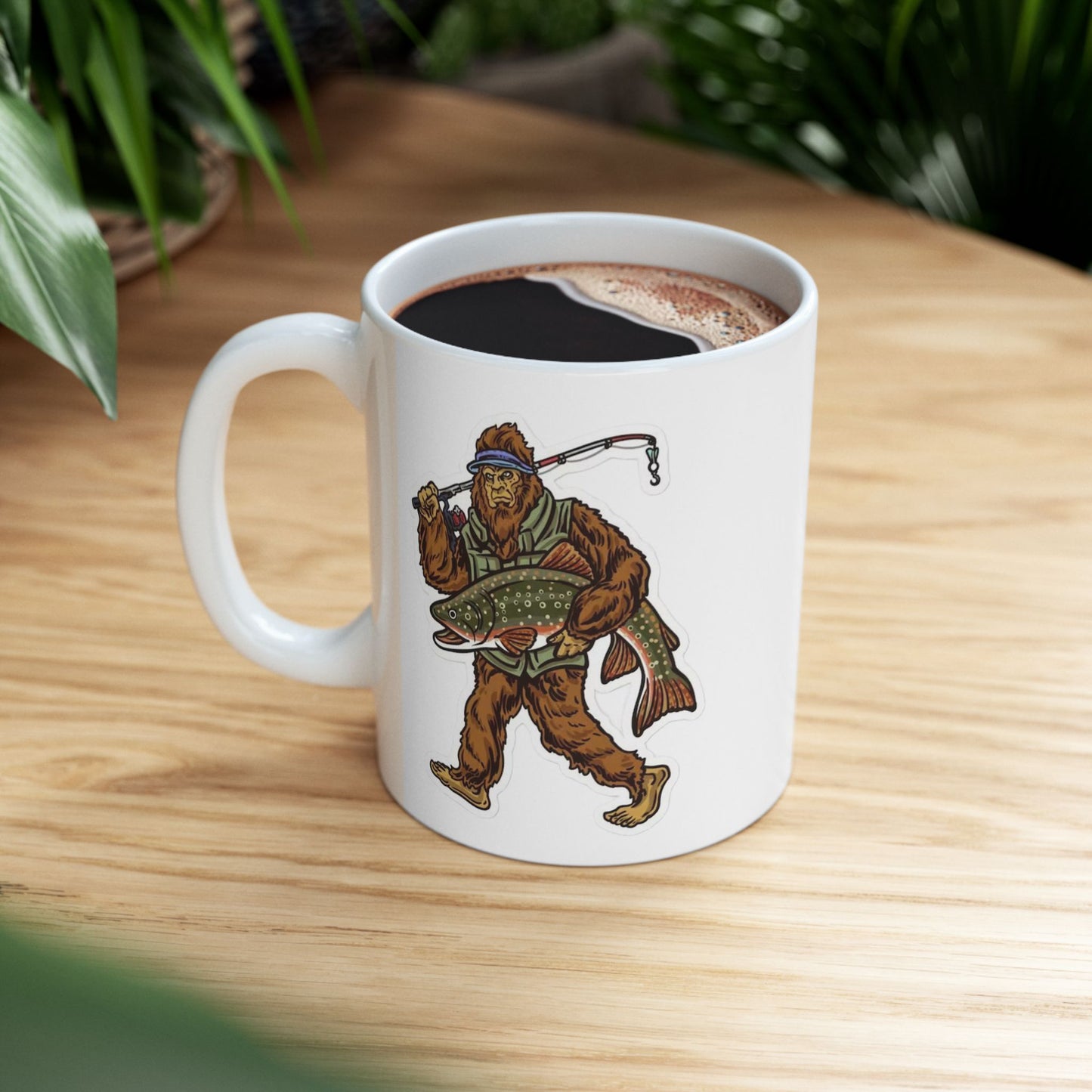 Big foot fishing mug