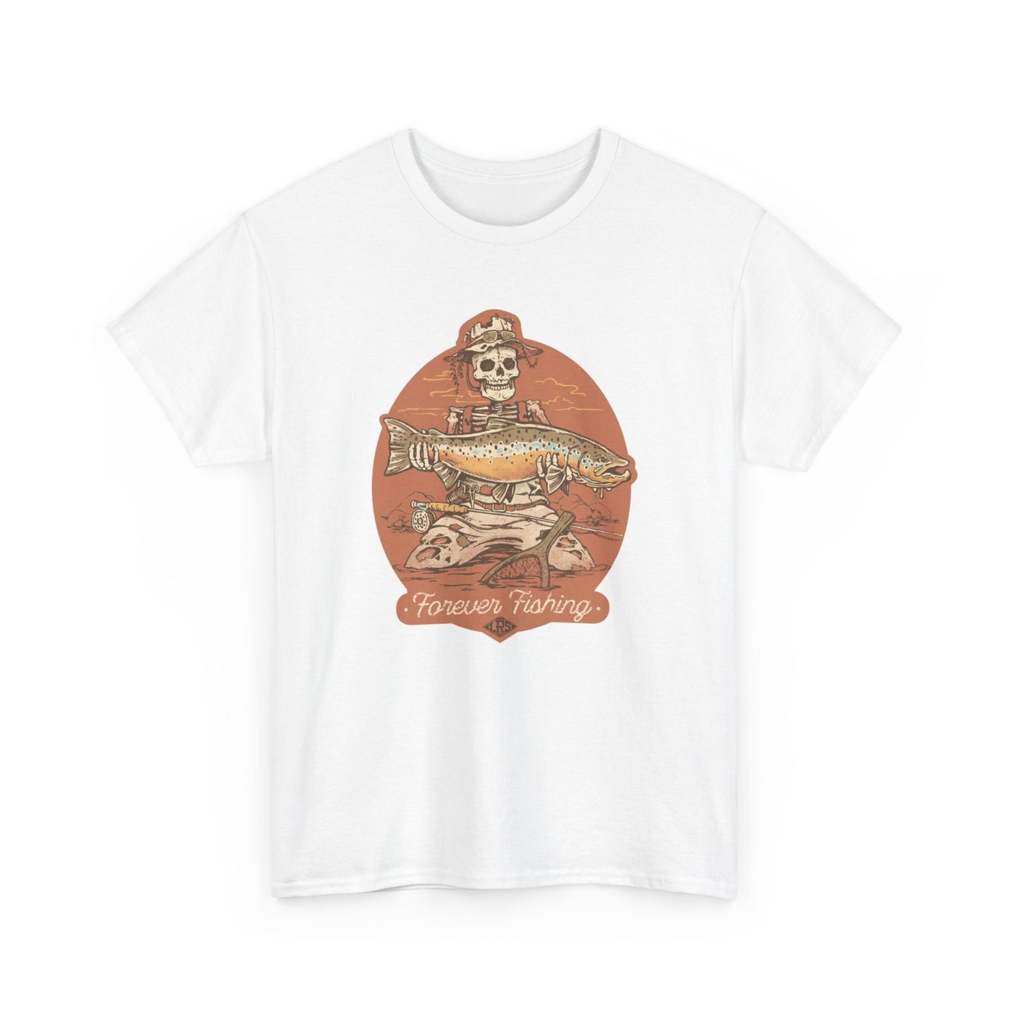 Skeleton forever fishing unisex heavy cotton t-shirt