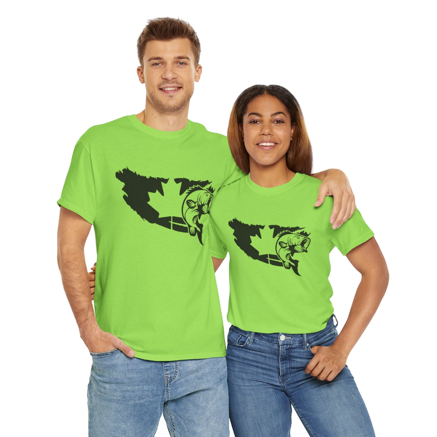 Canada map fishing unisex heavy cotton t-shirt