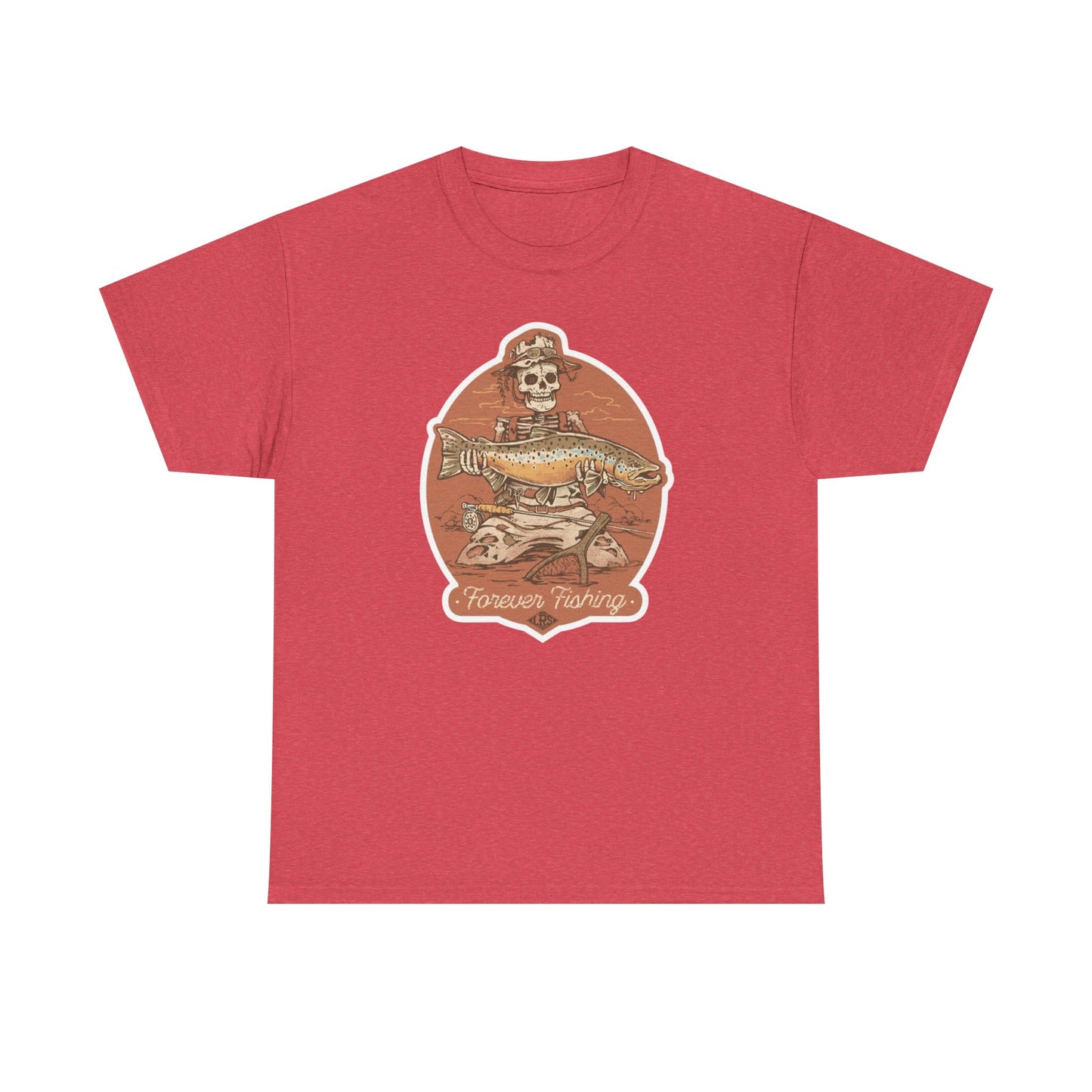 Skeleton forever fishing unisex heavy cotton t-shirt