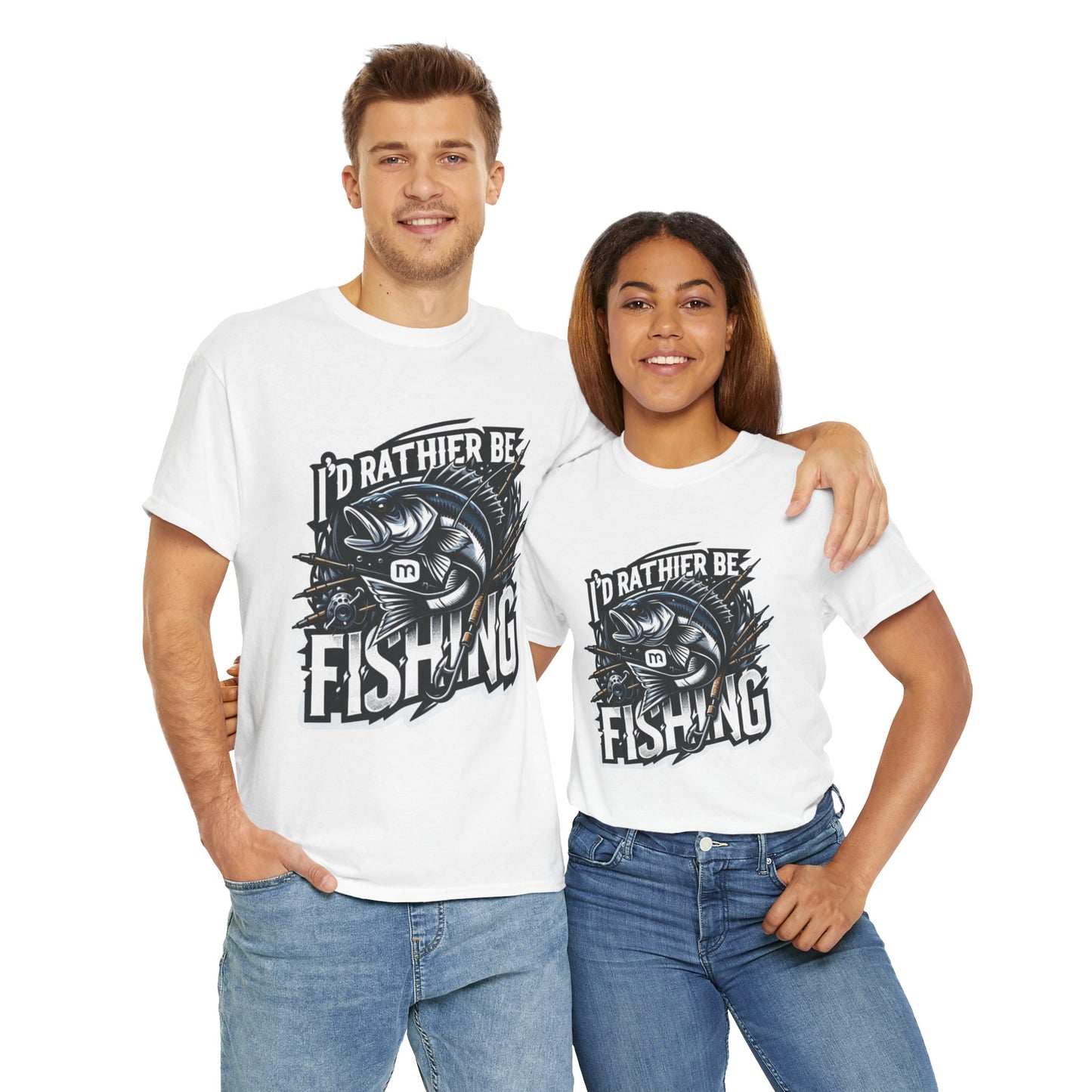 Id rather be fishing unisex heavy cotton t-shirt