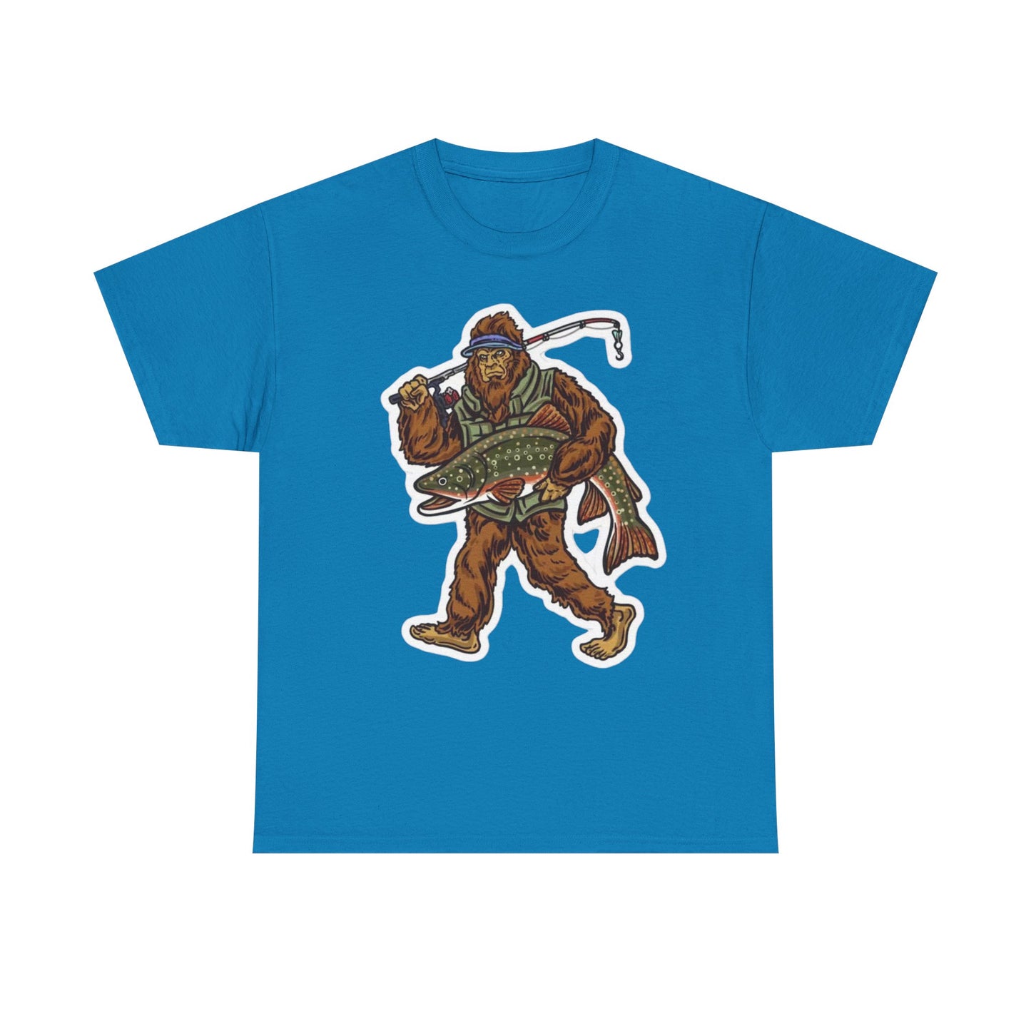 Bigfoot fishing unisex heavy cotton t-shirt