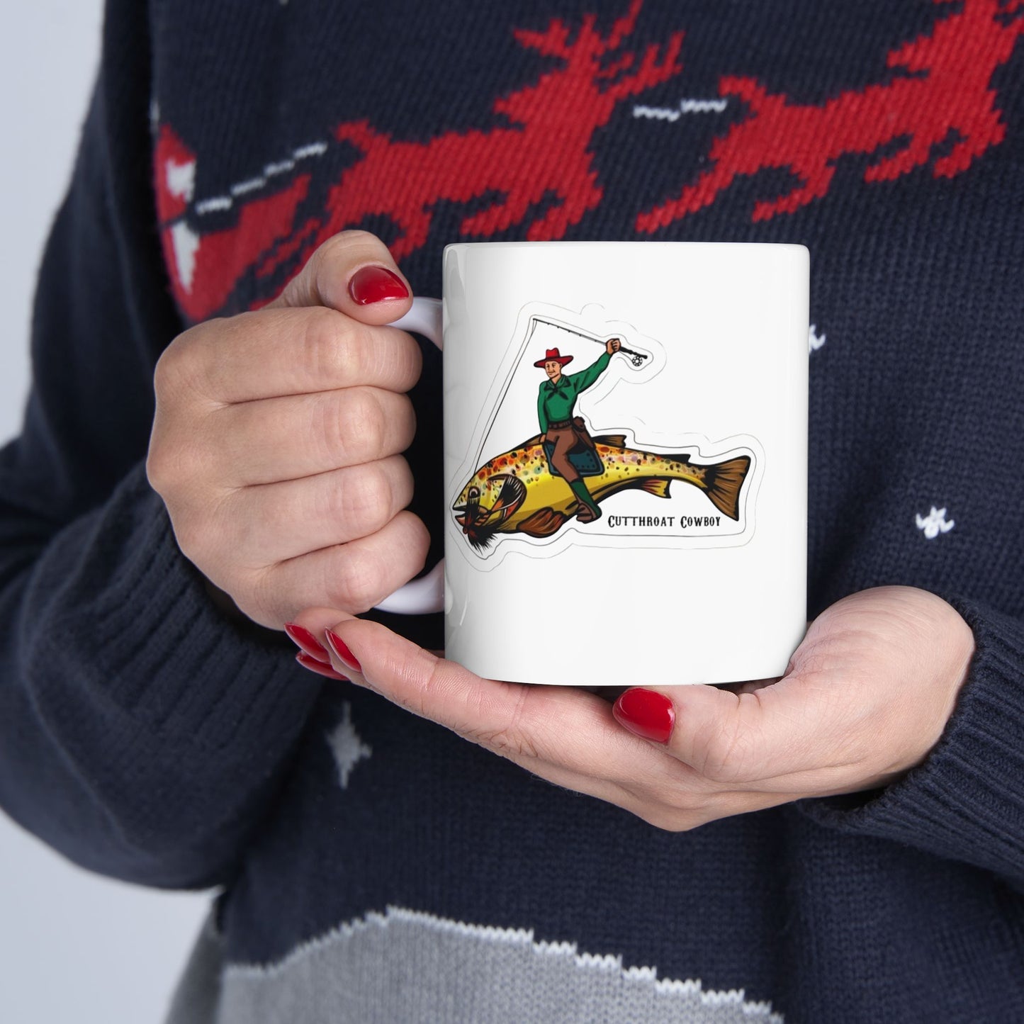 Cut throat cowboy mug