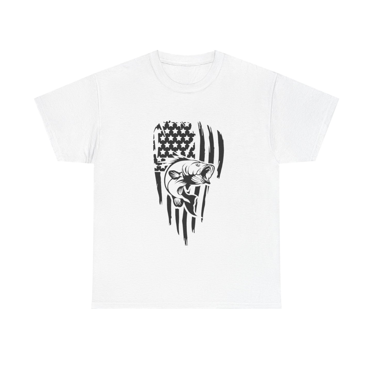 USA flag fishing unisex heavy cotton t-shirt
