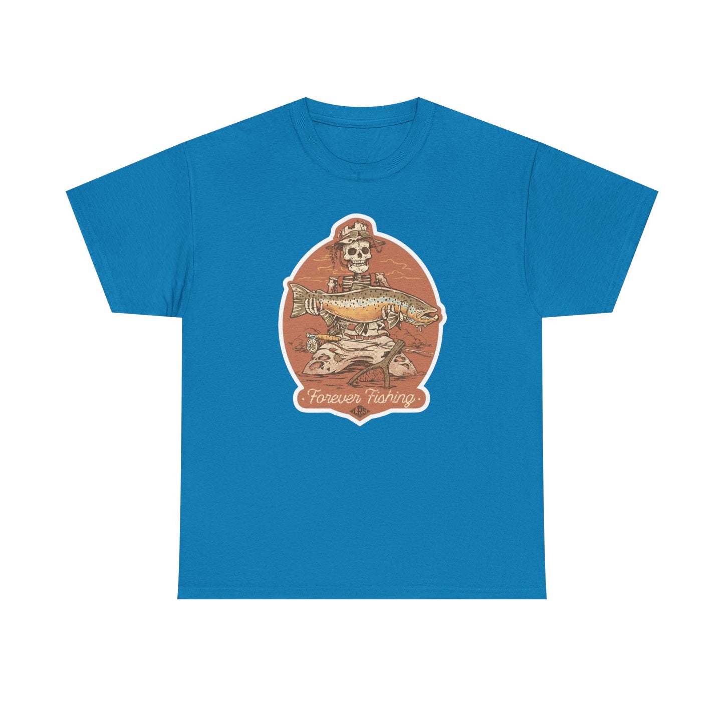 Skeleton forever fishing unisex heavy cotton t-shirt