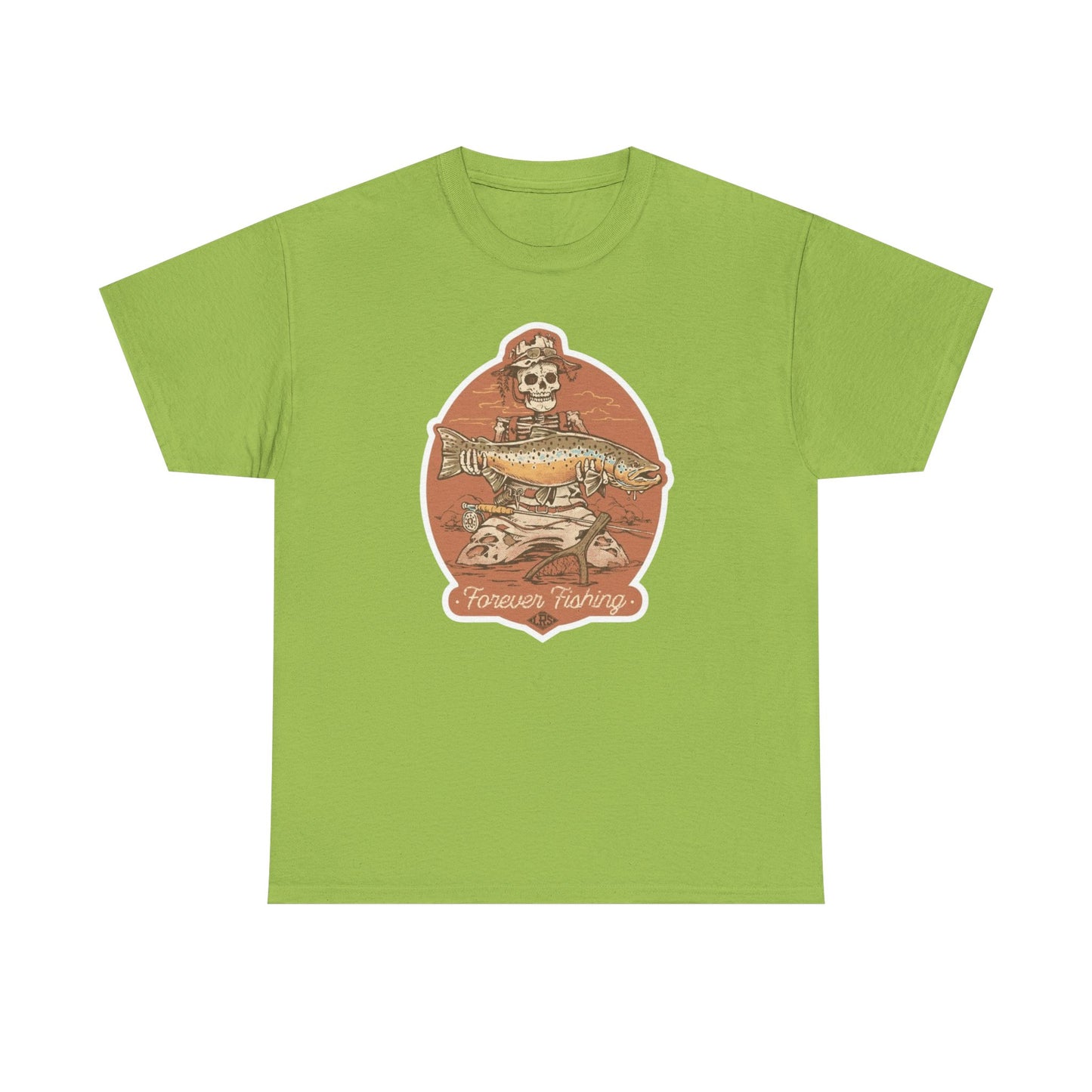 Skeleton forever fishing unisex heavy cotton t-shirt