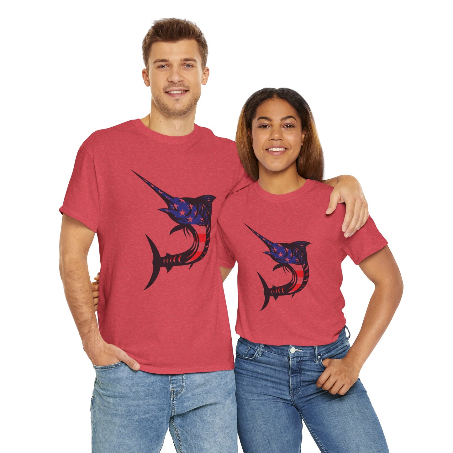 USA sword fish unisex heavy cotton t-shirt