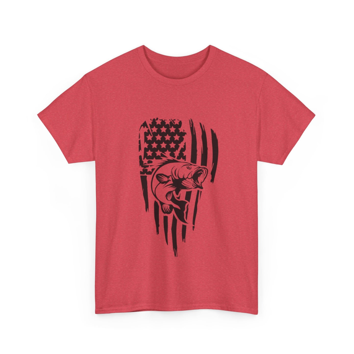 USA flag fishing unisex heavy cotton t-shirt