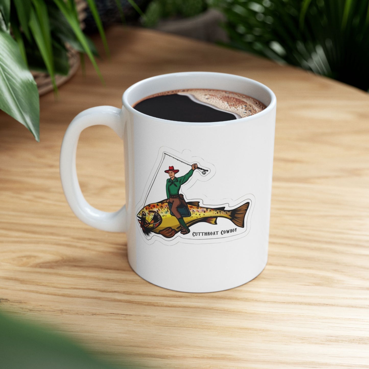 Cut throat cowboy mug