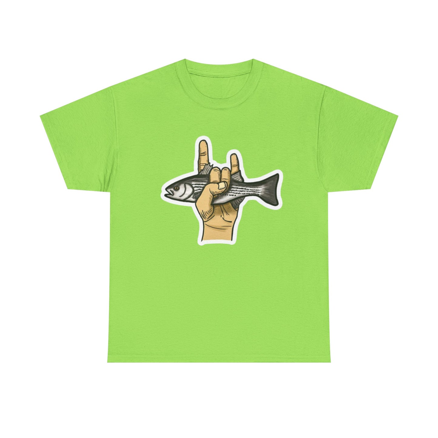Rock on fish unisex heavy cotton t-shirt