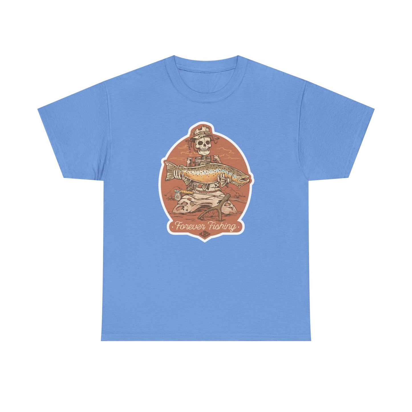 Skeleton forever fishing unisex heavy cotton t-shirt