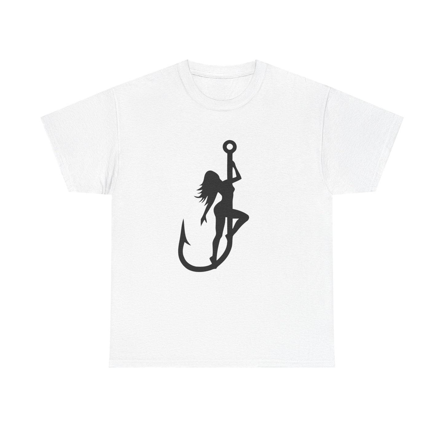 Fishing hook unisex heavy cotton t-shirt