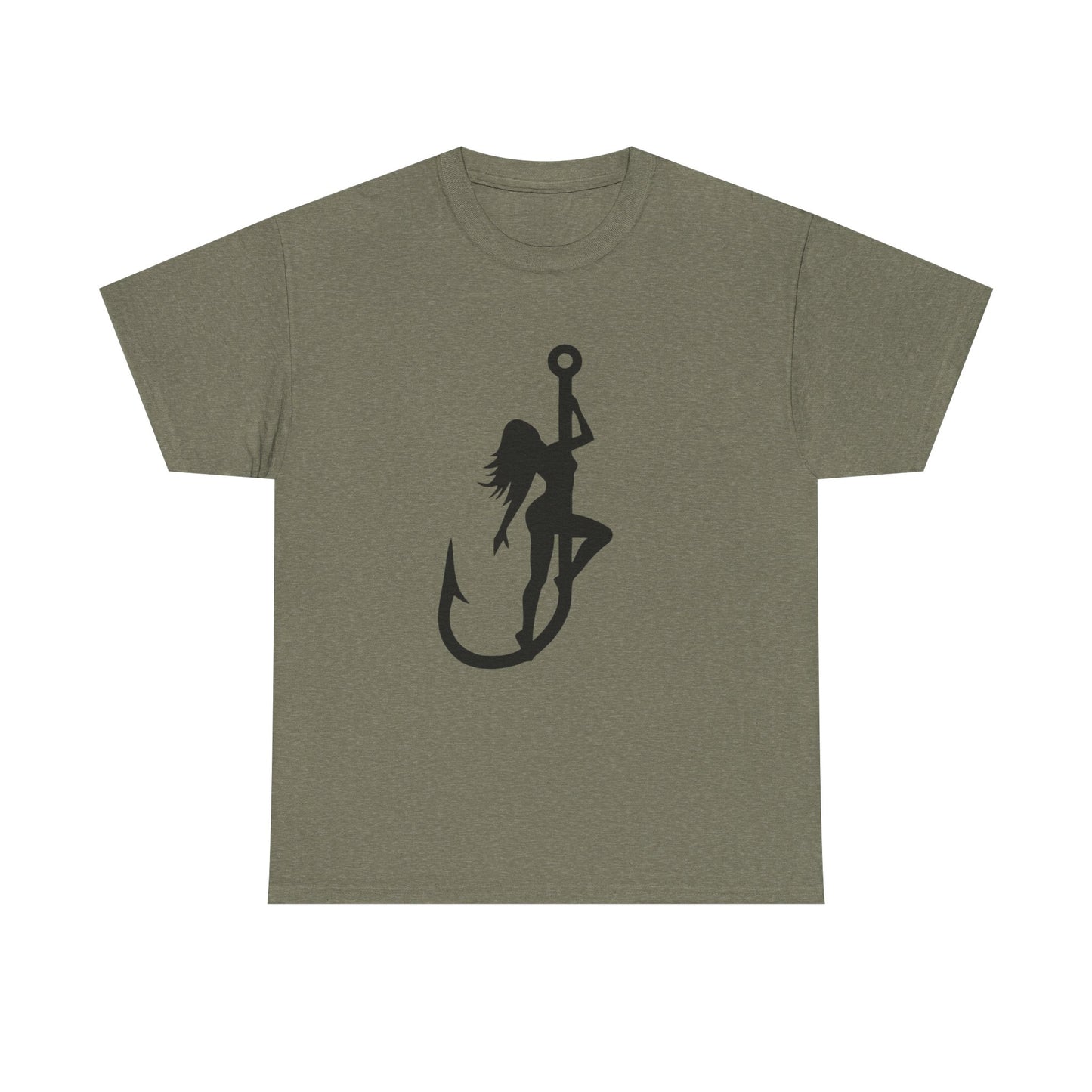 Fishing hook unisex heavy cotton t-shirt