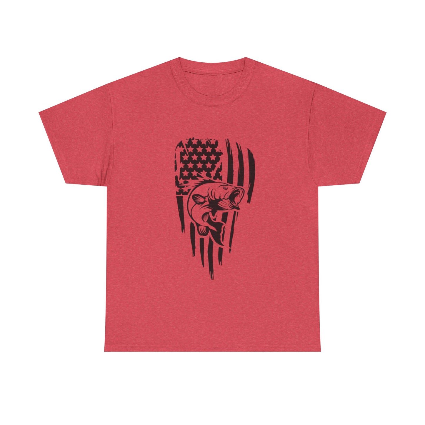 USA flag fishing unisex heavy cotton t-shirt