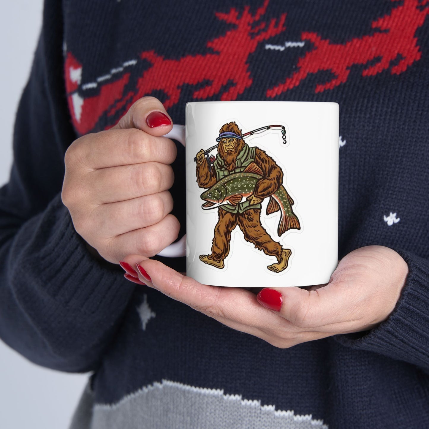 Big foot fishing mug