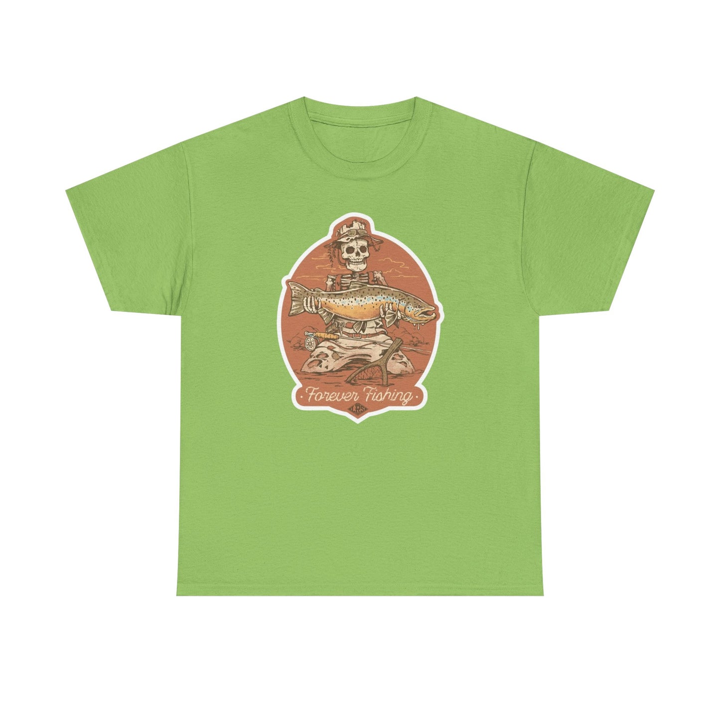 Skeleton forever fishing unisex heavy cotton t-shirt