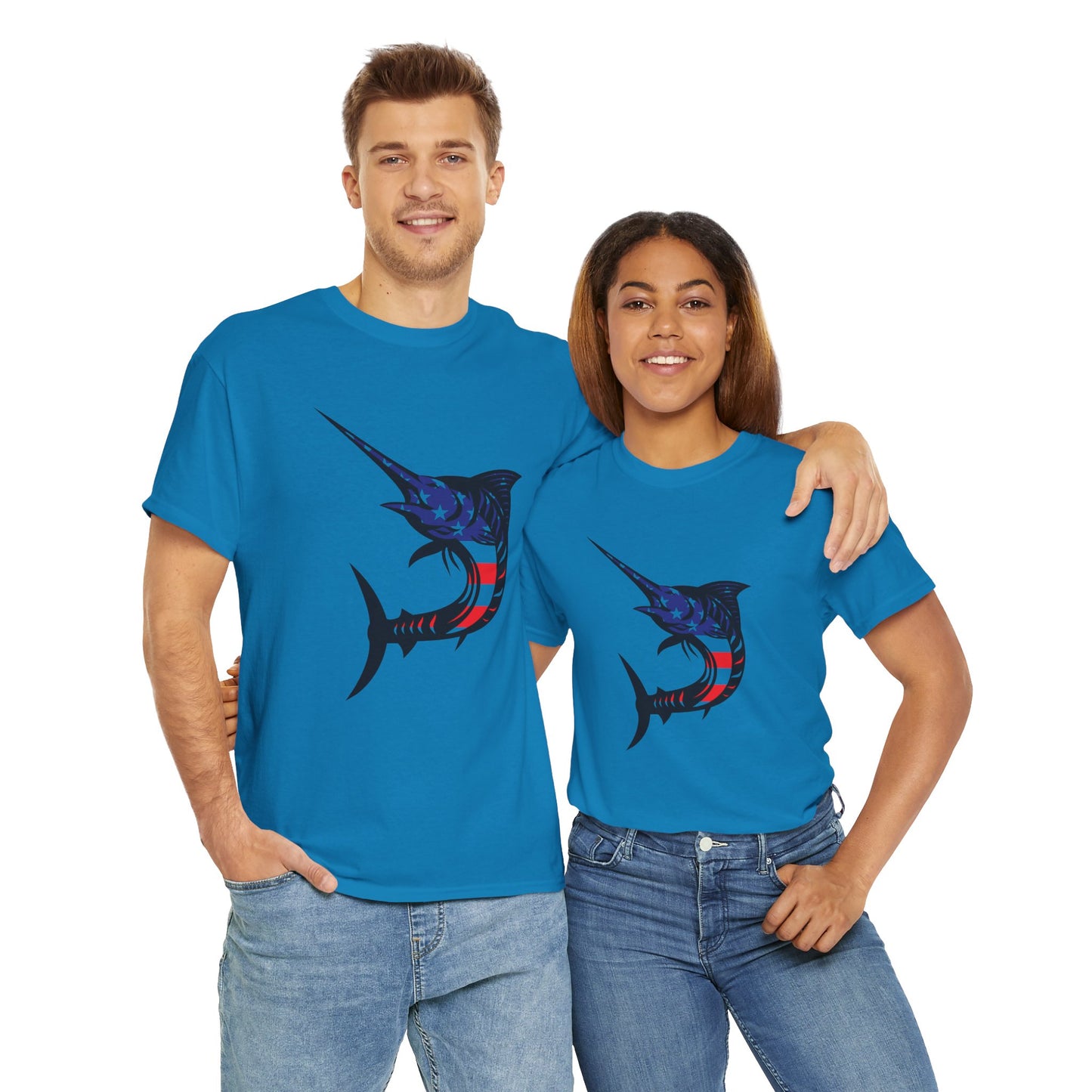 USA sword fish unisex heavy cotton t-shirt