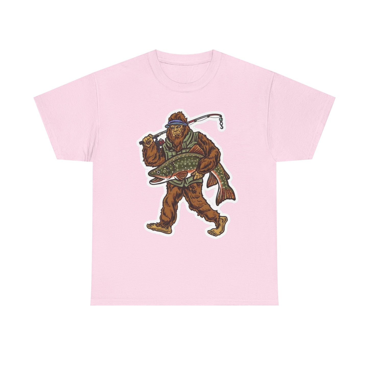 Bigfoot fishing unisex heavy cotton t-shirt