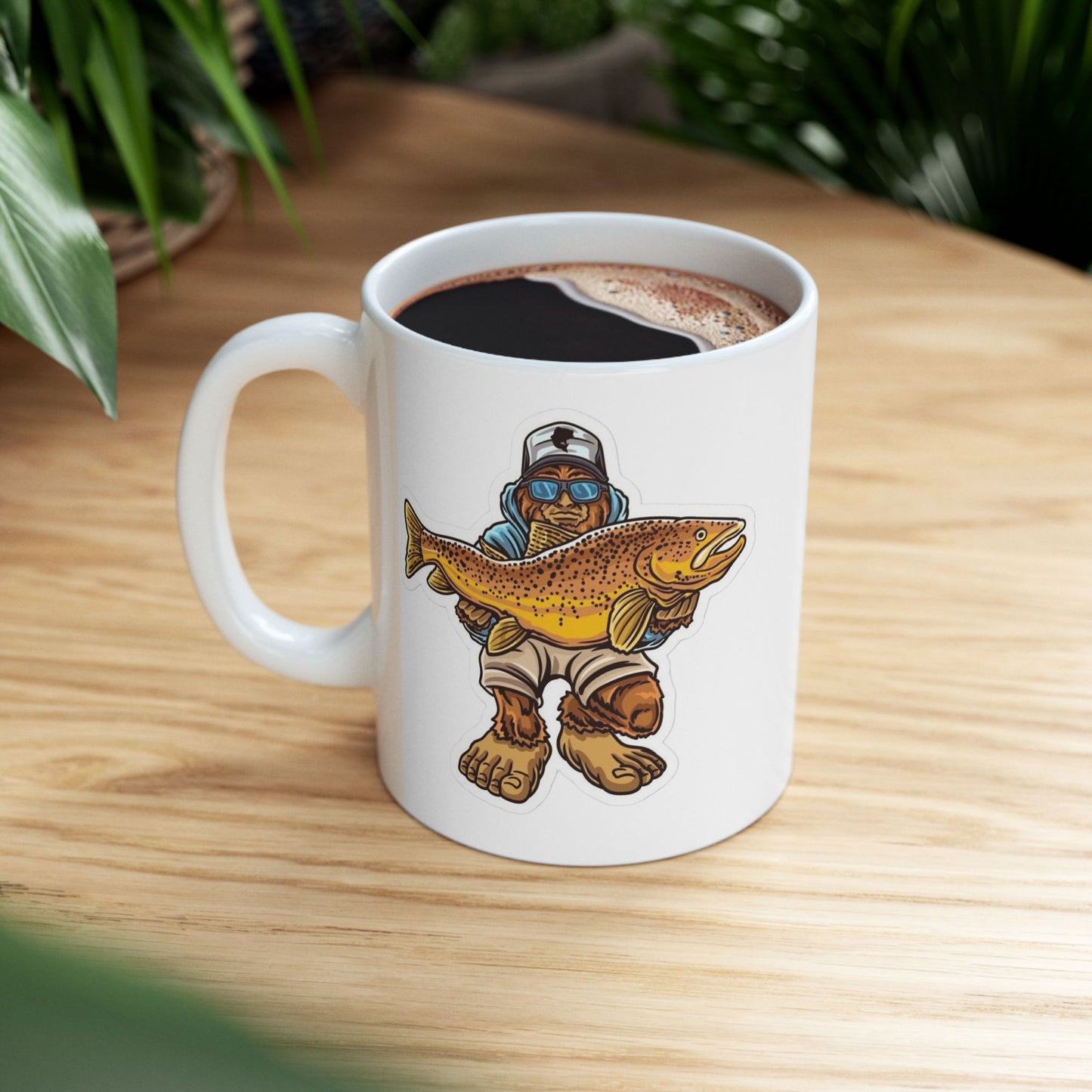 Big foot fishing mug