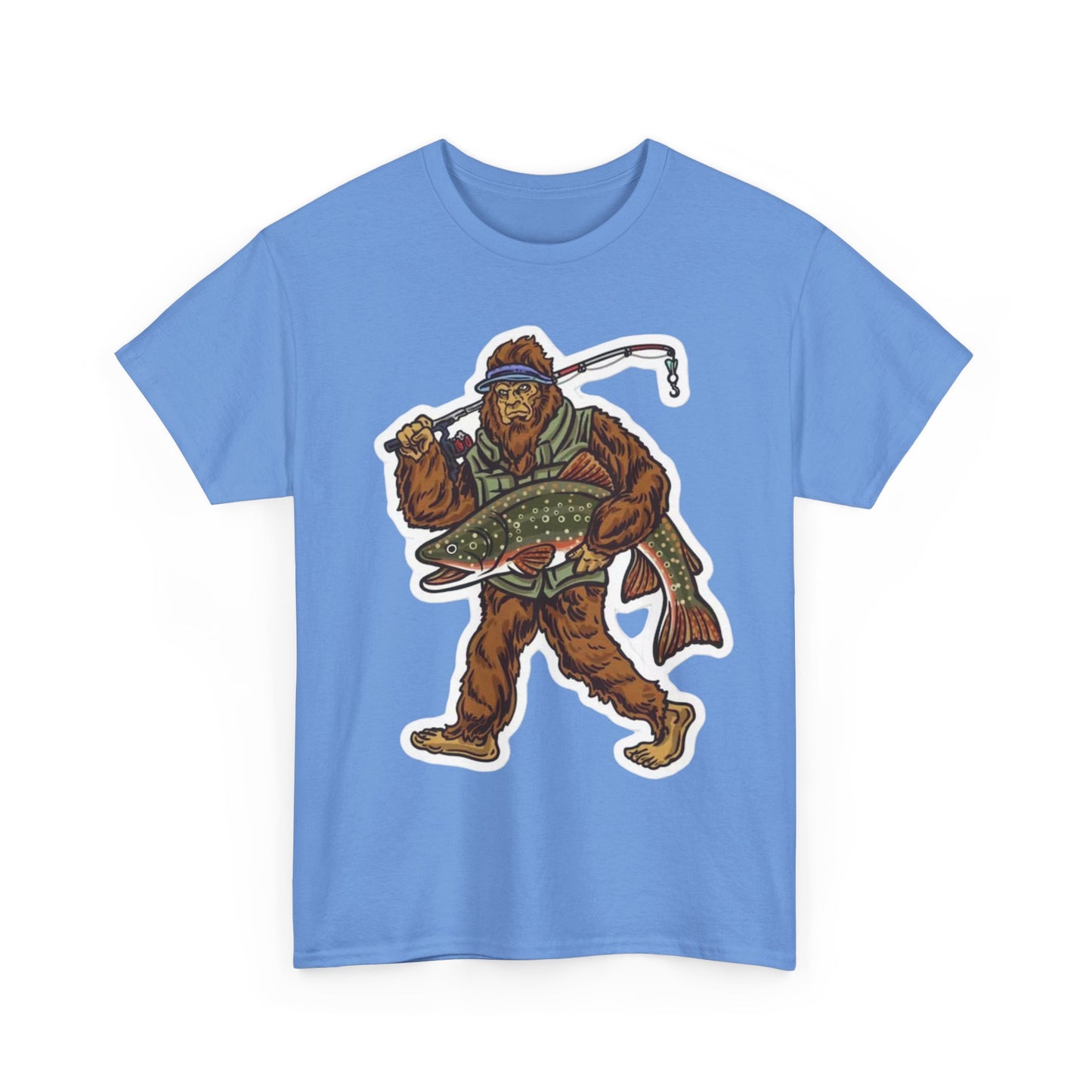 Bigfoot fishing unisex heavy cotton t-shirt