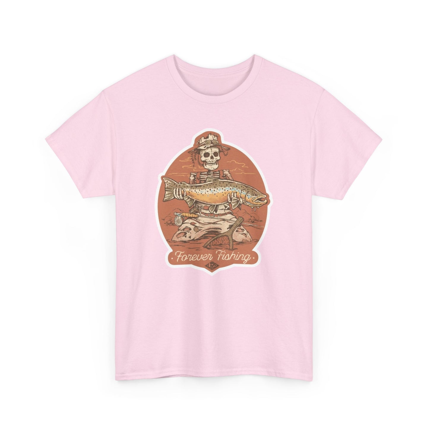 Skeleton forever fishing unisex heavy cotton t-shirt