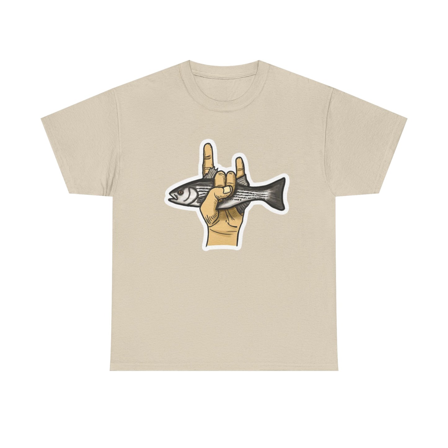 Rock on fish unisex heavy cotton t-shirt