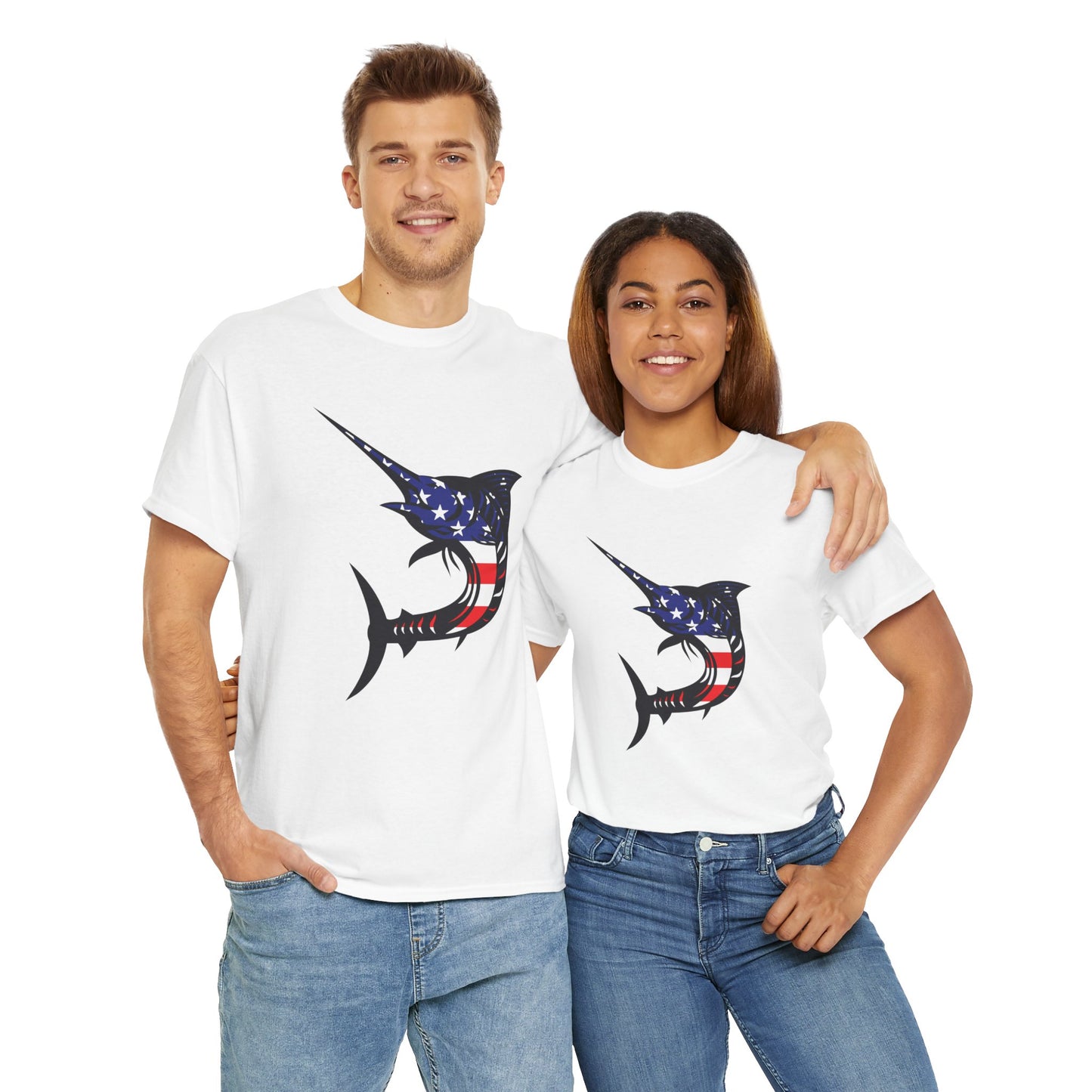 USA sword fish unisex heavy cotton t-shirt