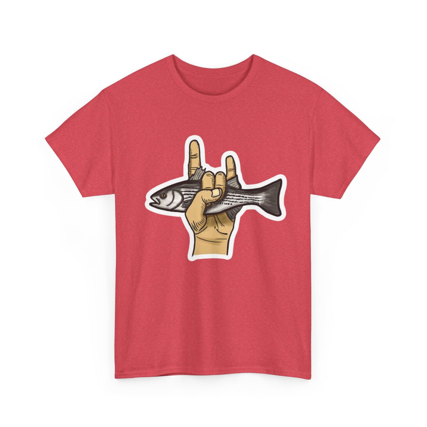 Rock on fish unisex heavy cotton t-shirt