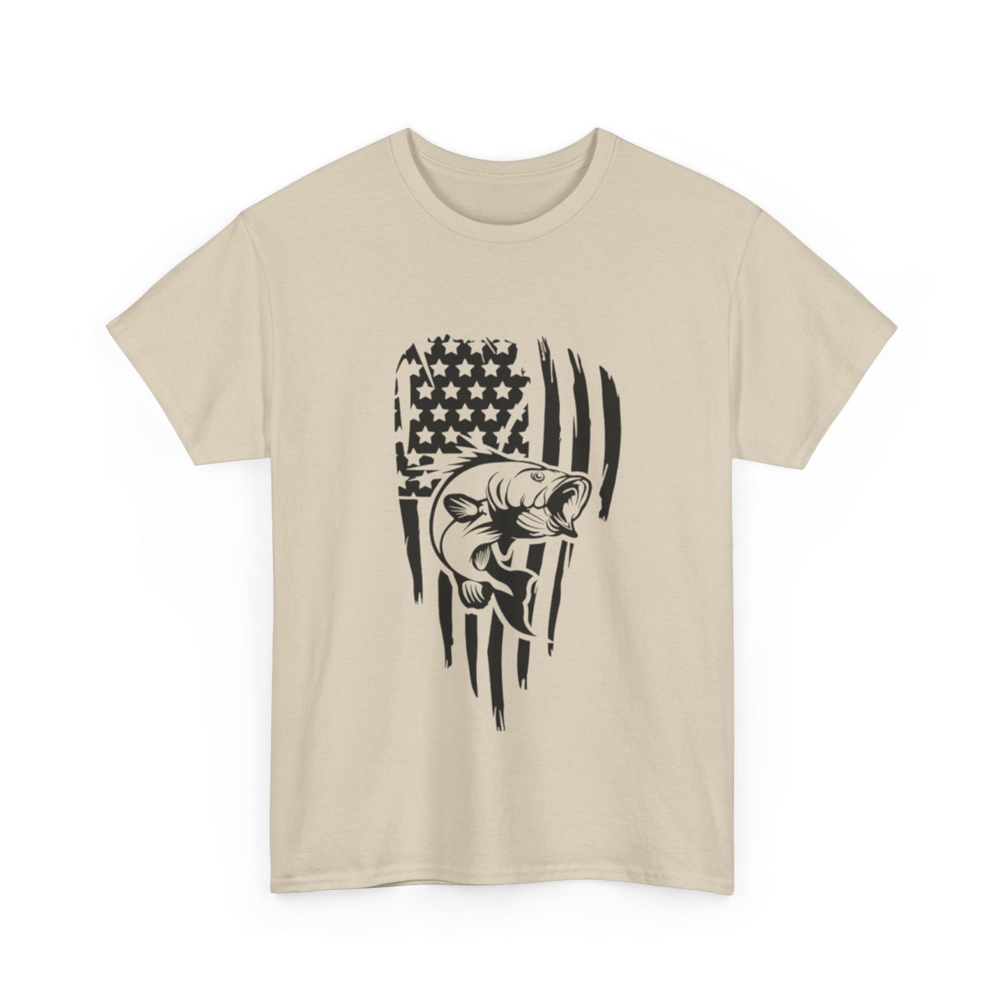 USA flag fishing unisex heavy cotton t-shirt