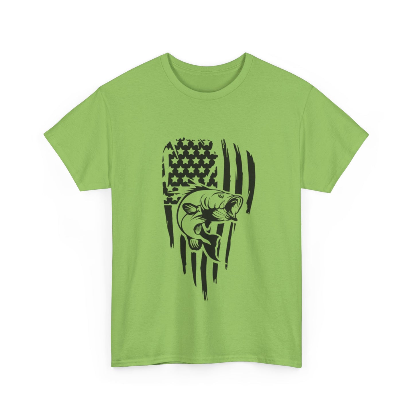 USA flag fishing unisex heavy cotton t-shirt