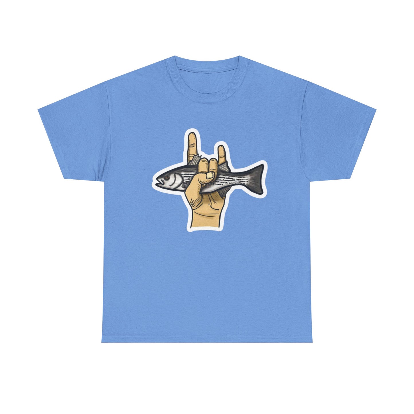 Rock on fish unisex heavy cotton t-shirt