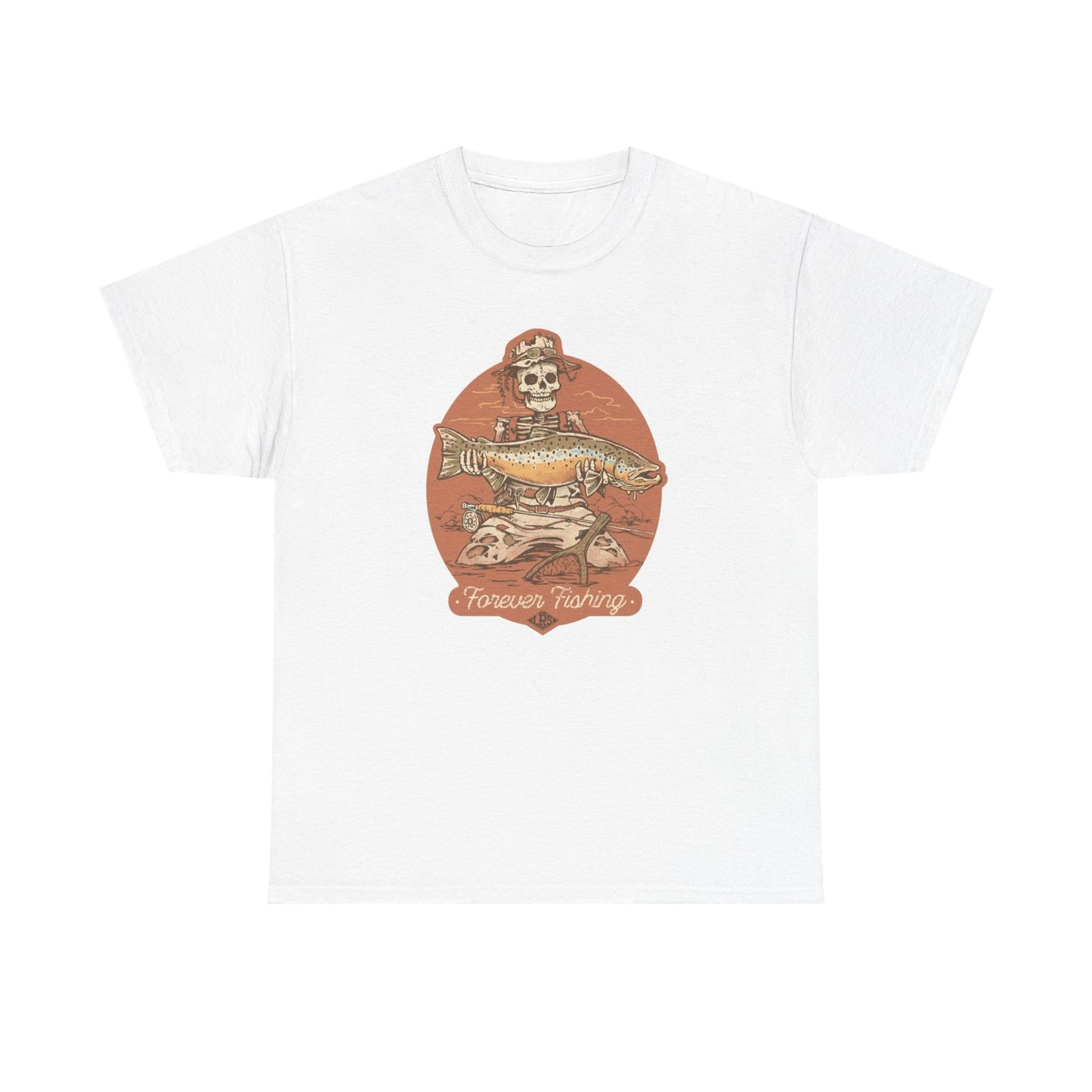 Skeleton forever fishing unisex heavy cotton t-shirt