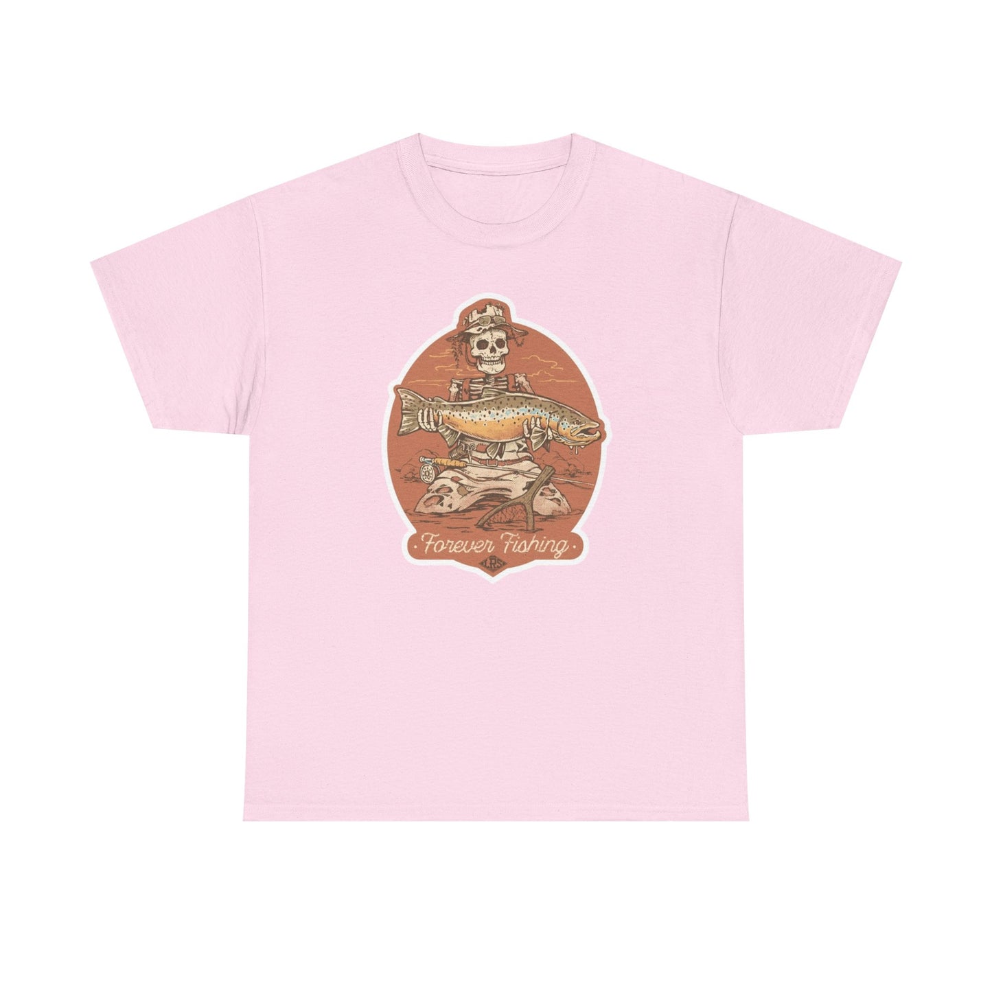 Skeleton forever fishing unisex heavy cotton t-shirt