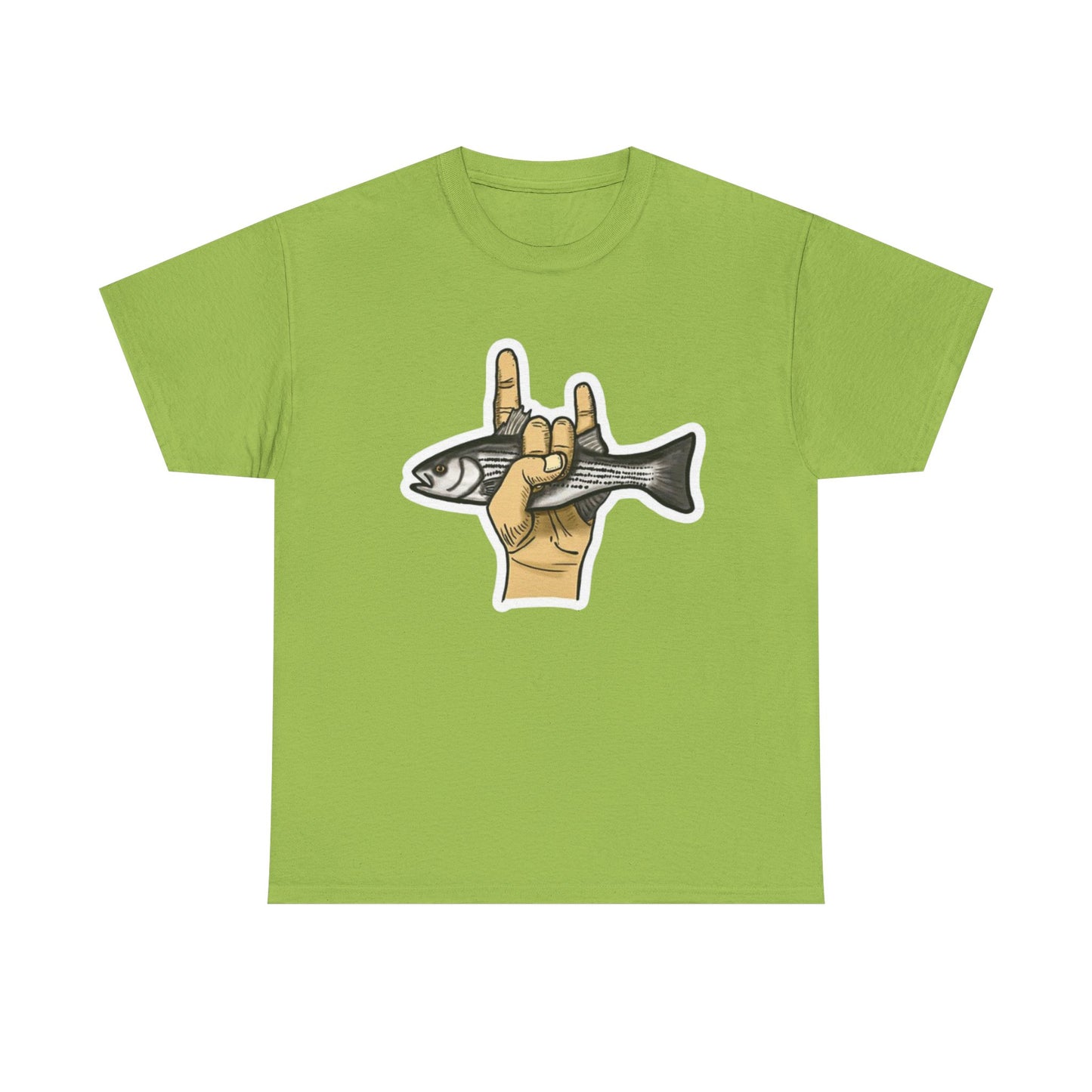 Rock on fish unisex heavy cotton t-shirt