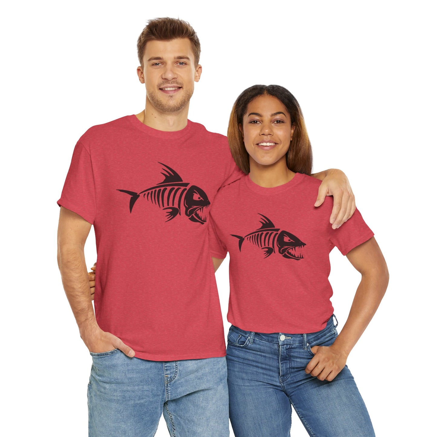 Fish bones unisex heavy cotton t-shirt
