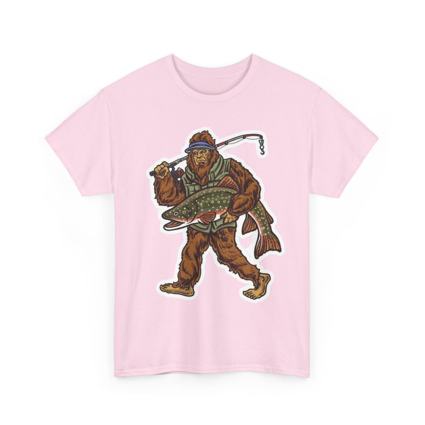 Bigfoot fishing unisex heavy cotton t-shirt