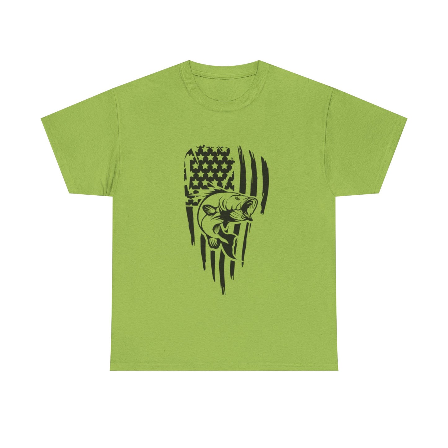 USA flag fishing unisex heavy cotton t-shirt