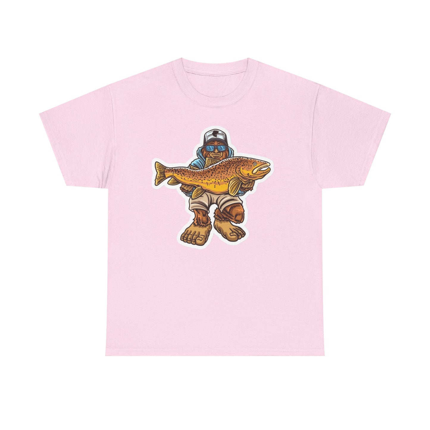 Bigfoot fishing unisex heavy cotton t-shirt