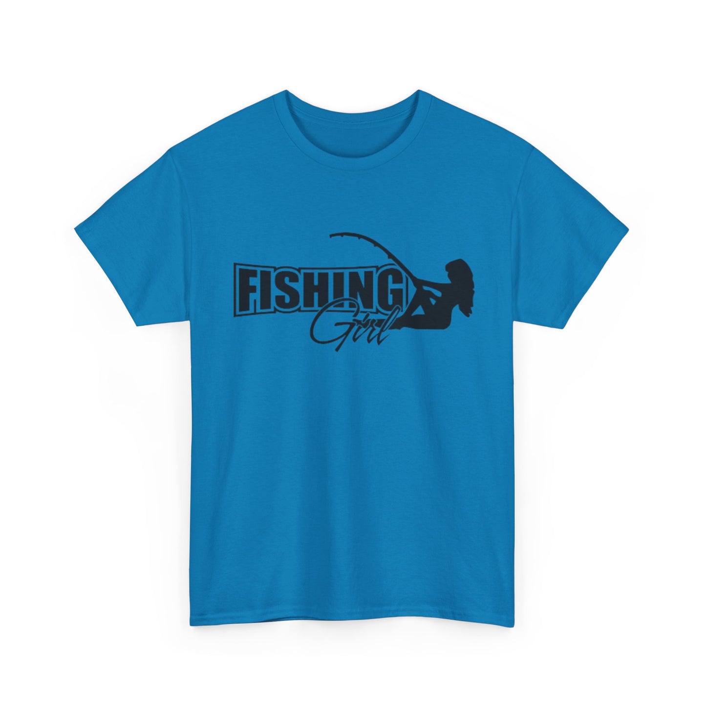 Fishing girl unisex heavy cotton t-shirt