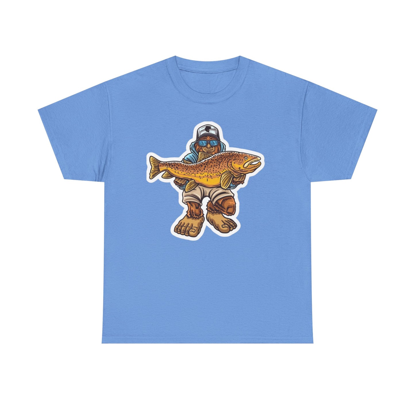 Bigfoot fishing unisex heavy cotton t-shirt