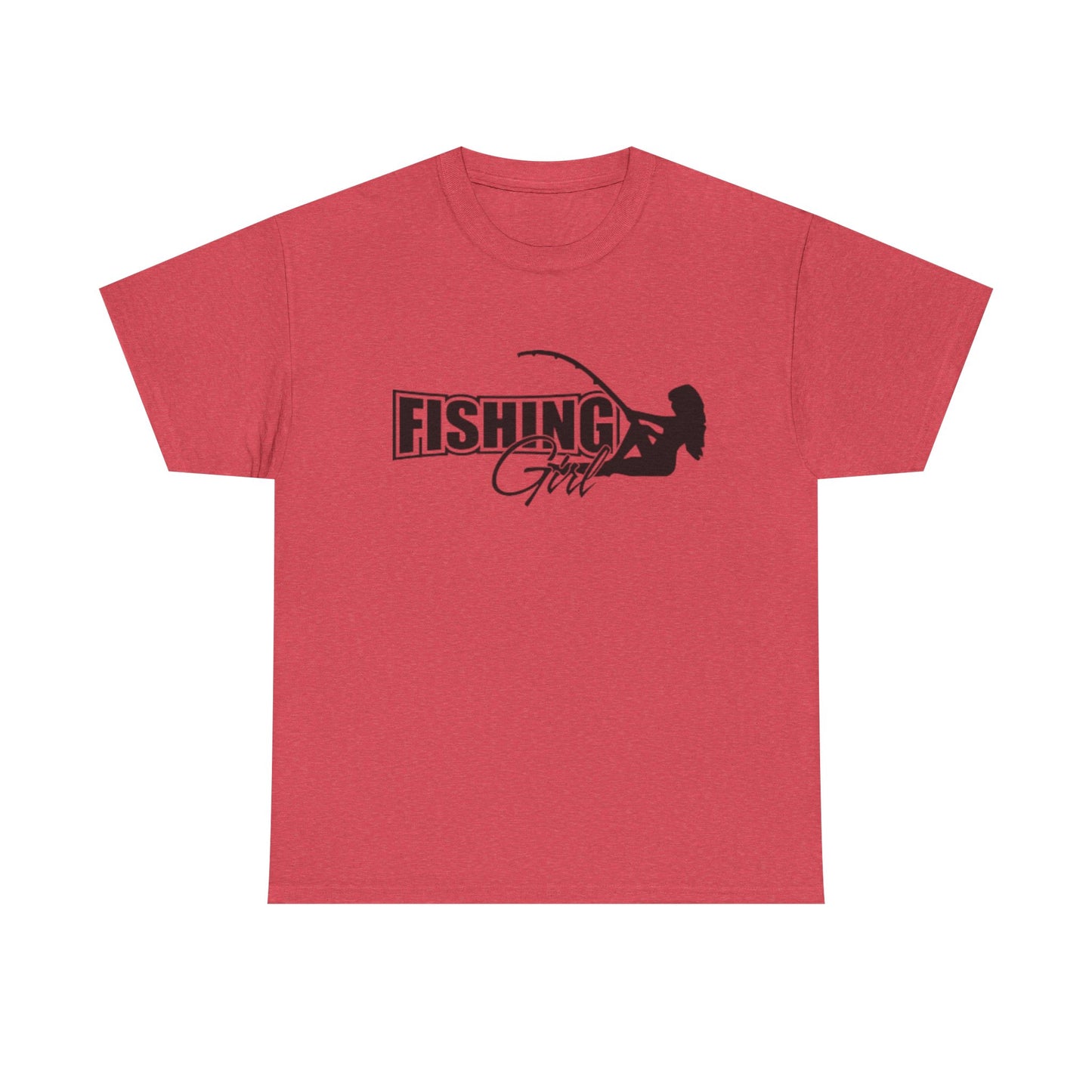 Fishing girl unisex heavy cotton t-shirt