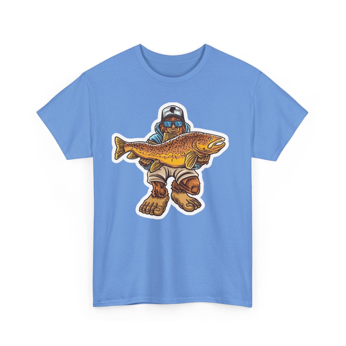 Bigfoot fishing unisex heavy cotton t-shirt