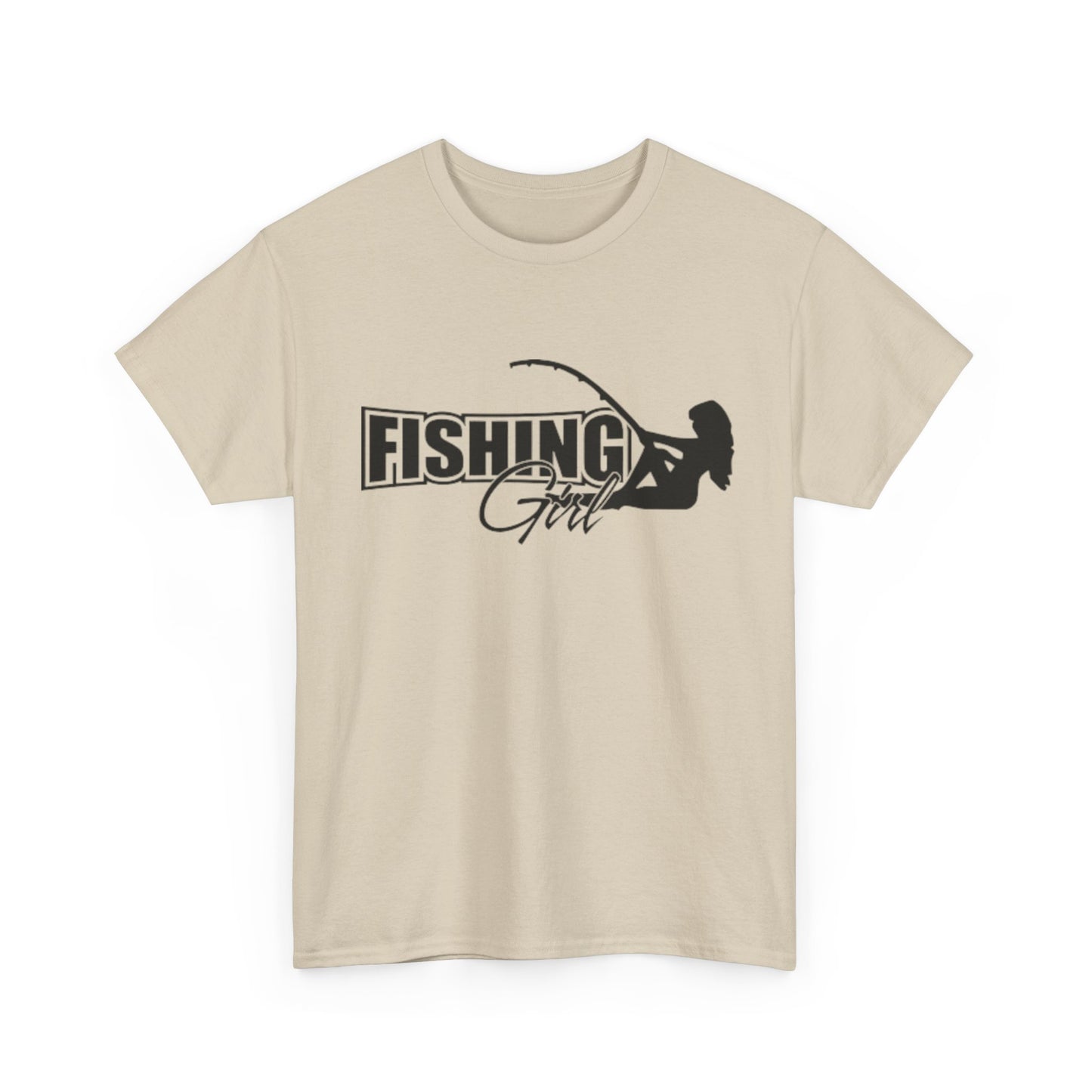 Fishing girl unisex heavy cotton t-shirt