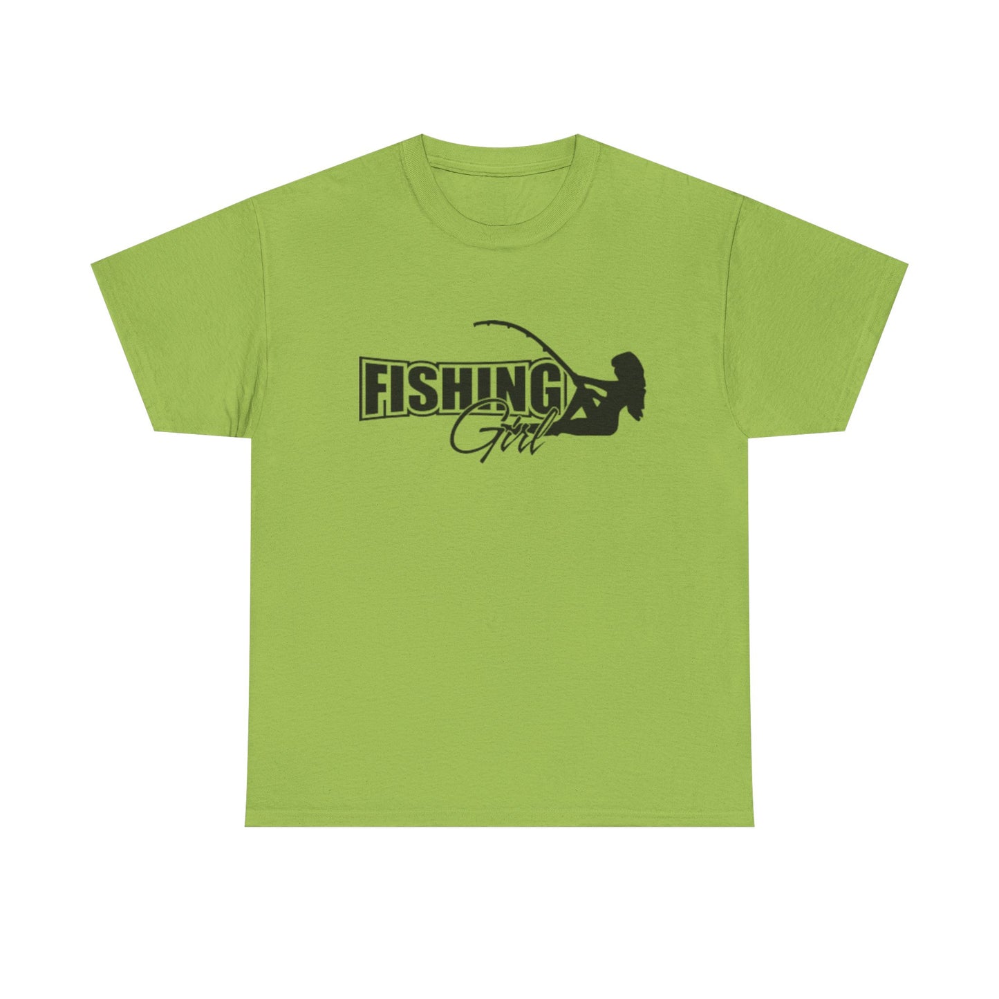 Fishing girl unisex heavy cotton t-shirt