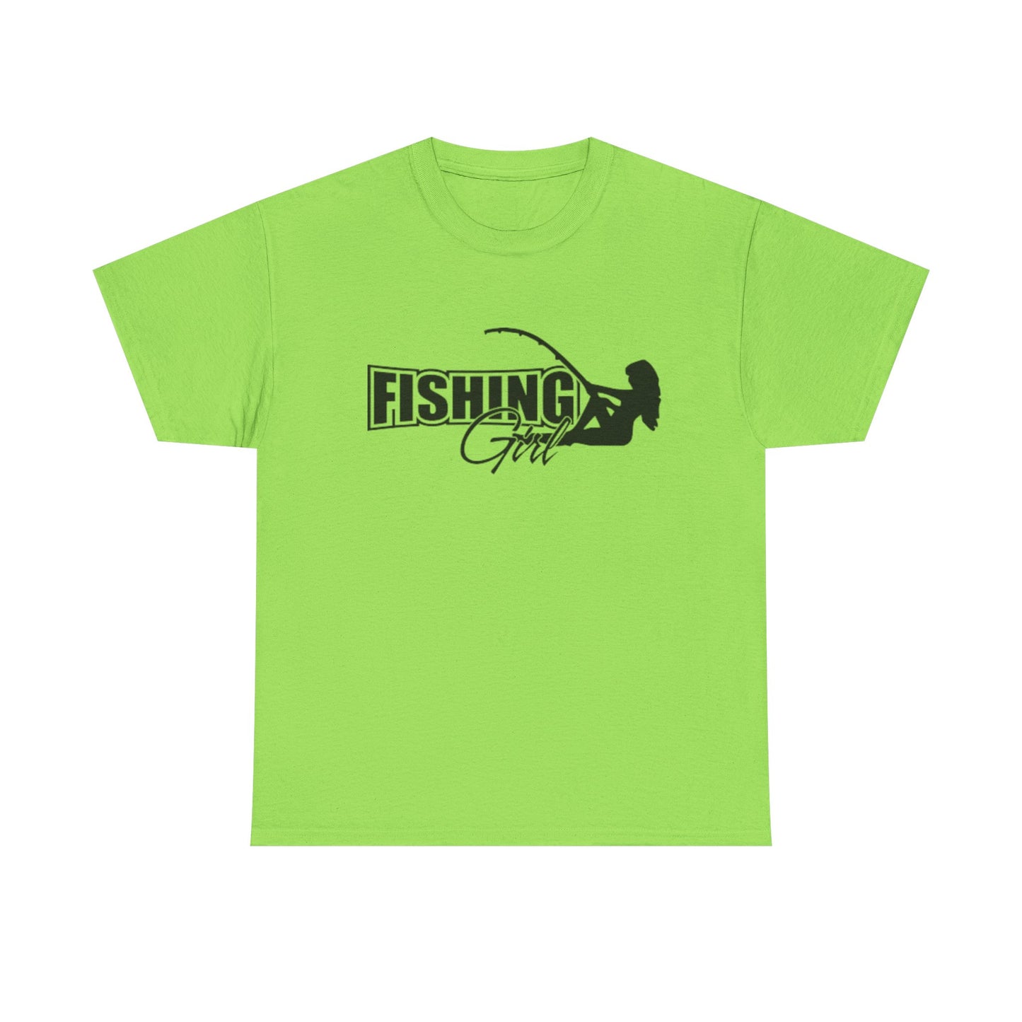 Fishing girl unisex heavy cotton t-shirt