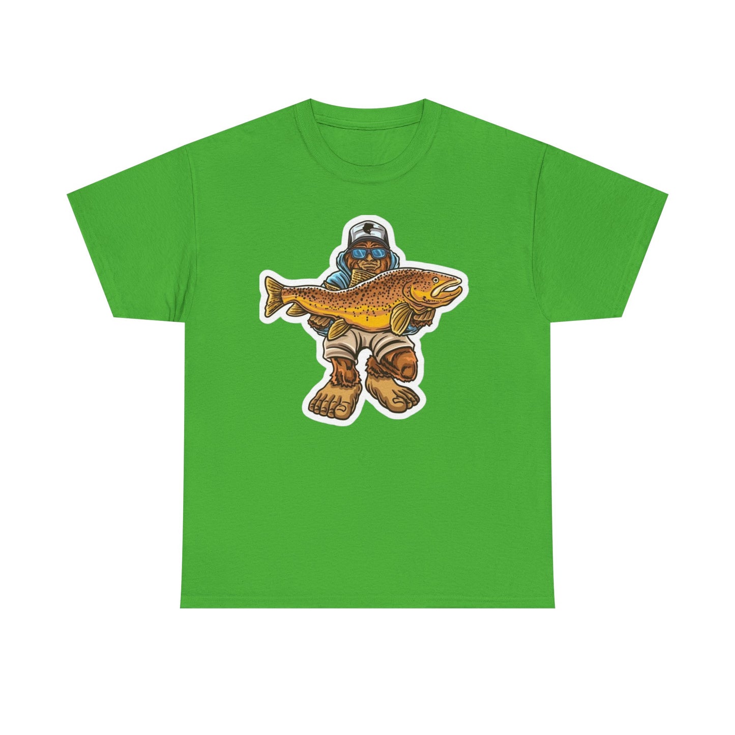 Bigfoot fishing unisex heavy cotton t-shirt