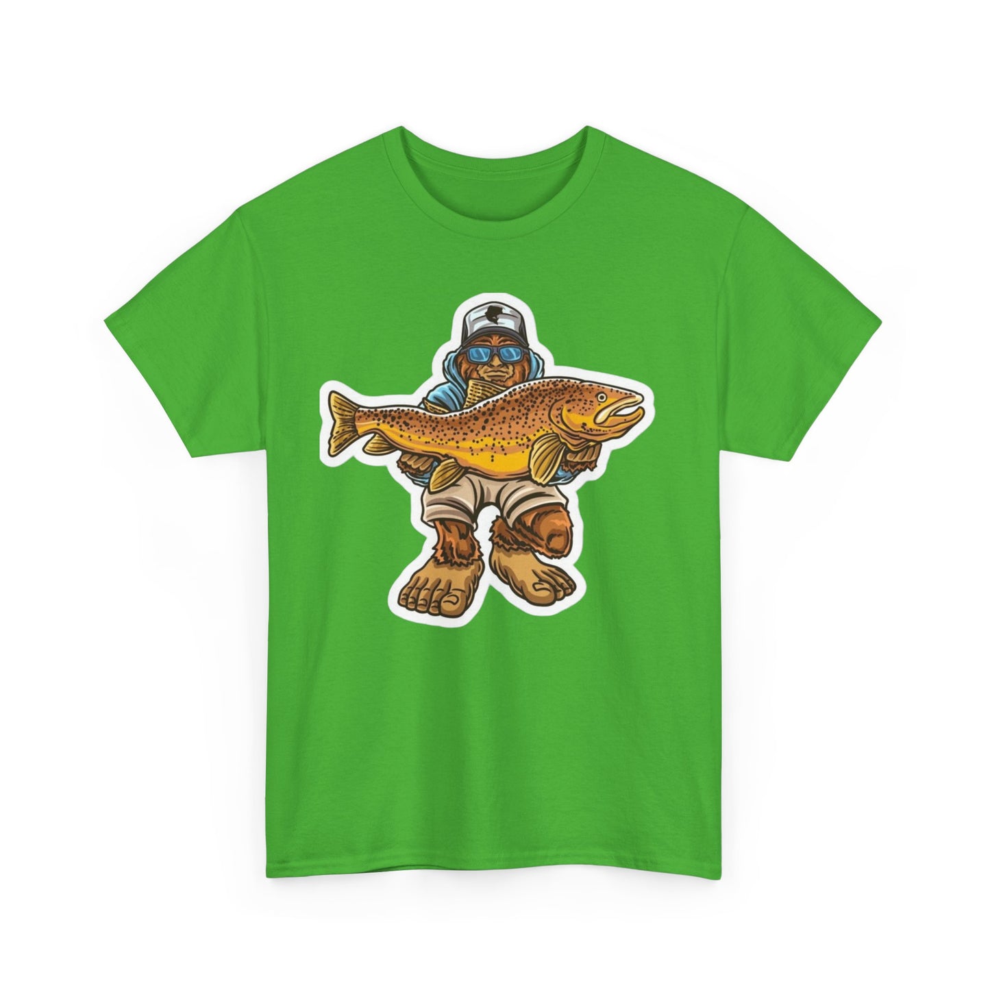Bigfoot fishing unisex heavy cotton t-shirt
