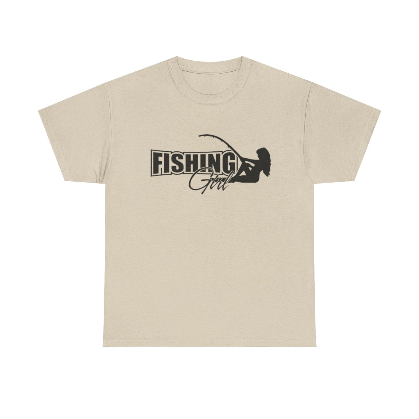 Fishing girl unisex heavy cotton t-shirt